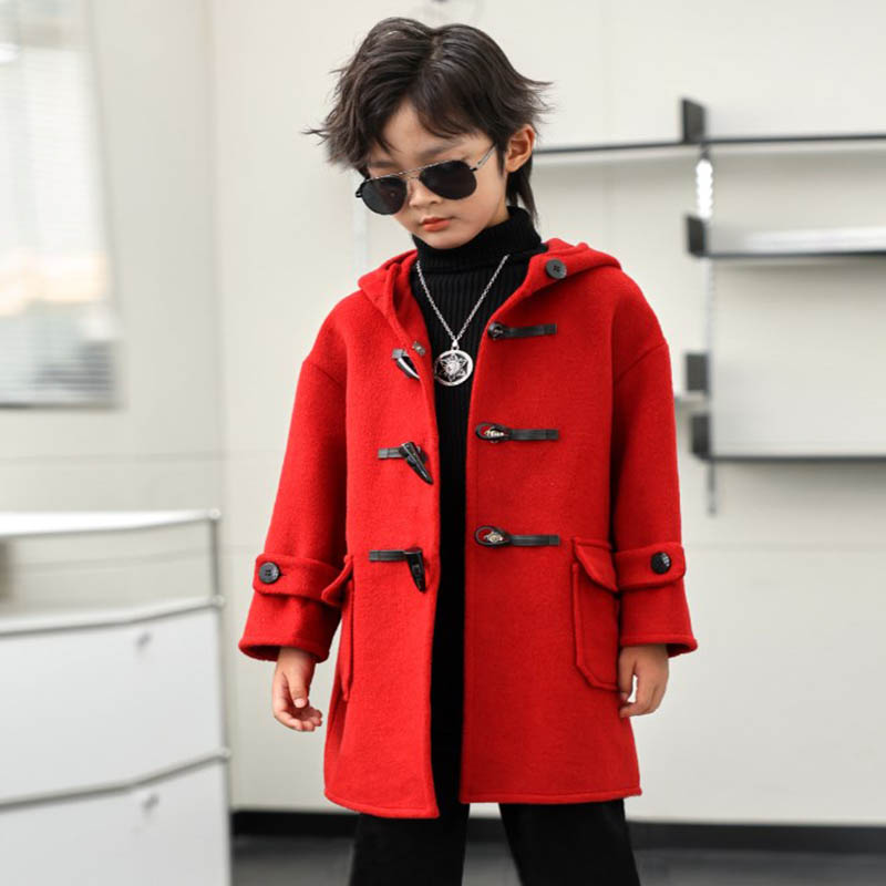 Kids Outdoor Jacket - Kinder Winter rot grün Woll mantel