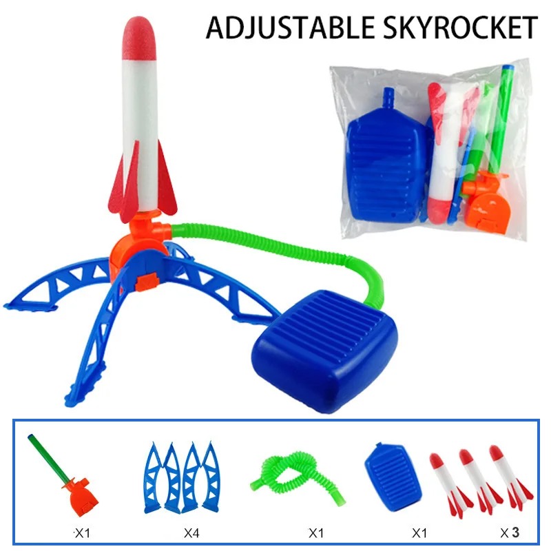 Kids Outdoor Jumpsuit - Luftraketen-Fußpumpen-Launcher, Outdoor-Luftdruck-Pedal-Raketen-Spielzeug, Kinderspielzeug, Sprung-Sportspiel, Kinderspielzeug-Geschenk