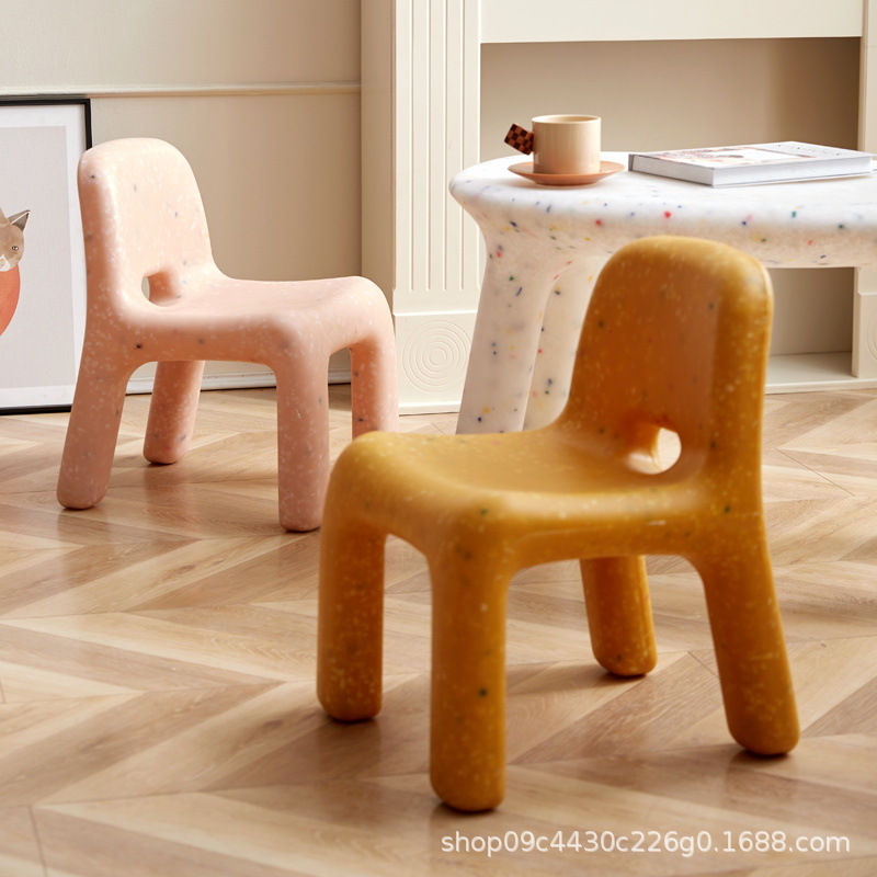 Kids Outdoor Chair Plastic - LazyChild Nordischer Umweltfreundlicher Kunststoff-Kinderstuhl, Beliebter Rückenlehnen-Hocker