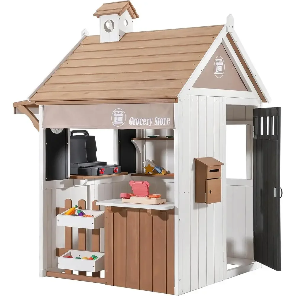 Kids Outdoor Chalkboard - 2-in-1-Spielhaus für Kinder im Freien, CeWooden