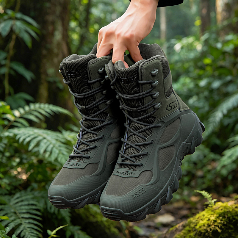 Outdoor Kid - Herren Taktische Stiefel Casual Ultraleichte Trainings-Sicherheits-Arbeitsstiefel