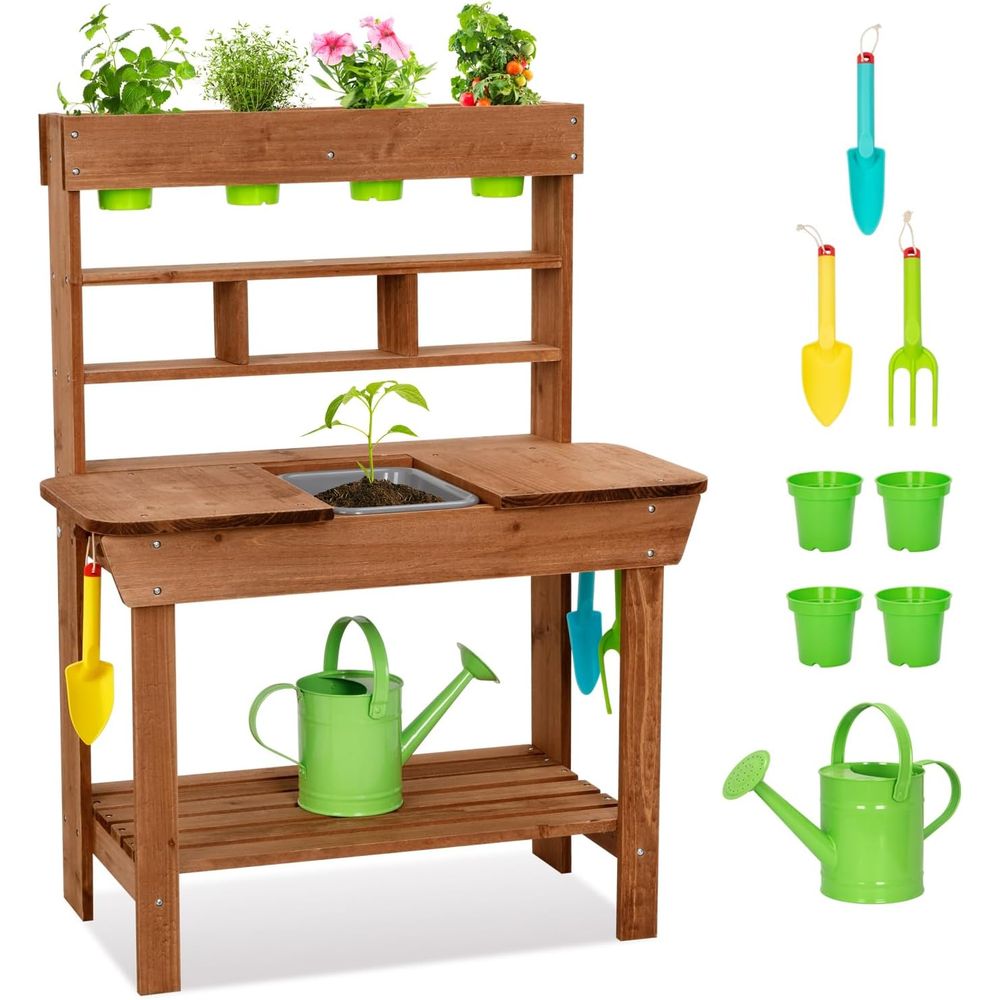 Kids Outdoor Bench - OOOK Kinder-Schlammküche, Holz-Outdoor-Spielküche | Outdoor-Spielset für