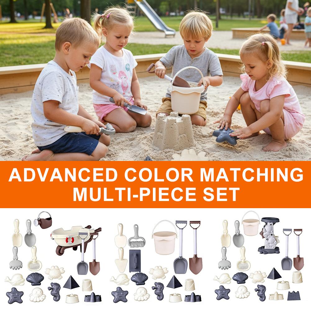 Kids Outdoor Nature Toys - Morandi-Farben Kinder-Strandspielzeug-Set Lustiges Rollenspiel Sandgräber-Werkzeuge Premium