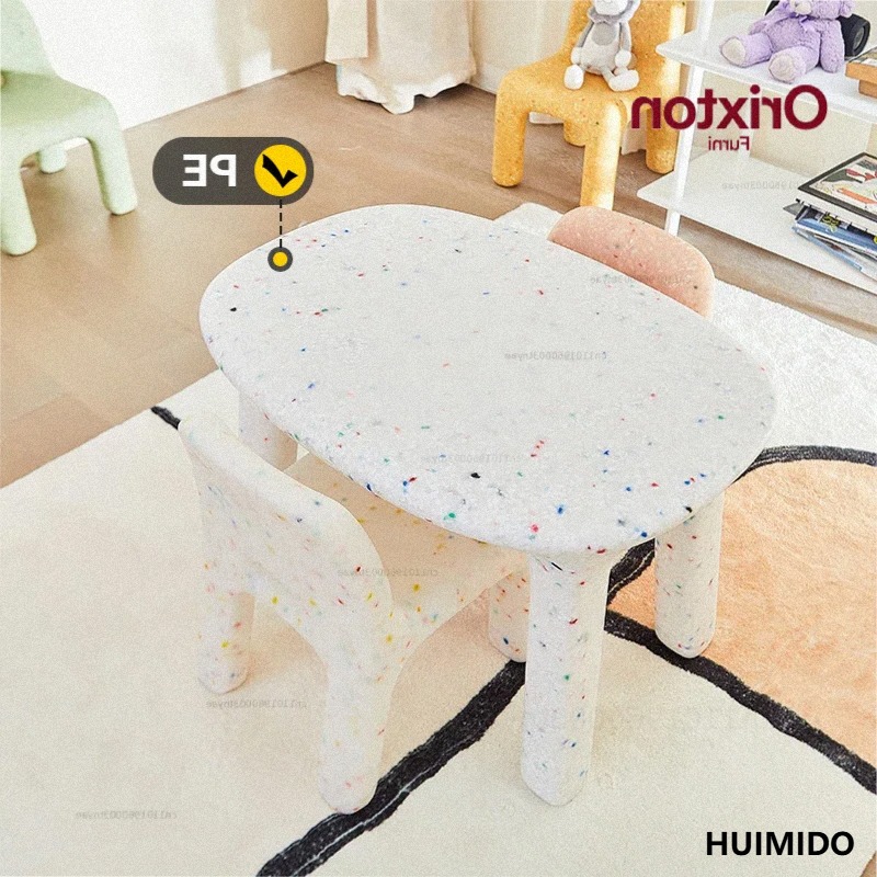 Kids Outdoor Chair Plastic - Kinder-Schreibtisch- und Stuhl-Set mit Rückenlehne, niedriger