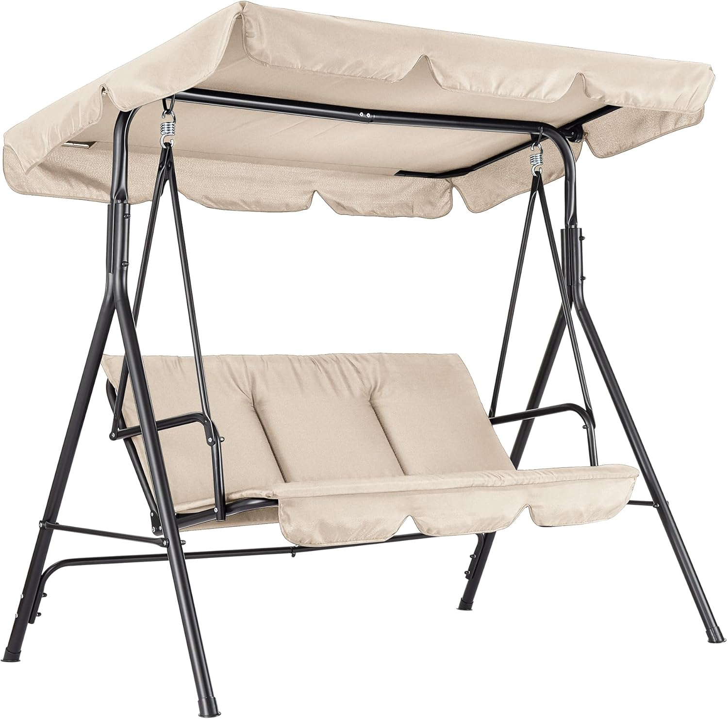 Kids Outdoor Bench - Outdoor-Schaukelstuhl mit verstellbarem Sonnendach, 3-Sitzer, stabiler