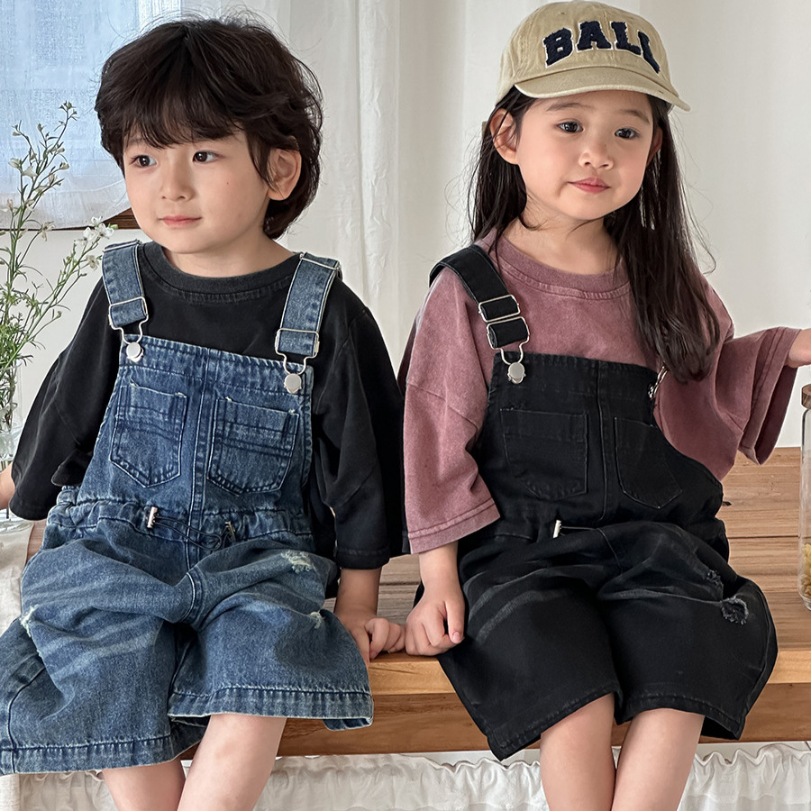 Kids Outdoor Jumpsuit - 2026 Sommer Unisex Kinder Denim-Latzhose mit