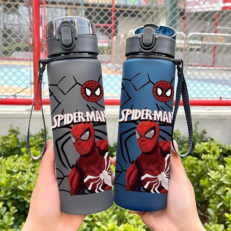 Outdoor Kid Friendly - Marvel Spider-Man Trinkhalm-Wasserflasche Mattierte Cartoon-Outdoor-Sport-Trinkflasche mit