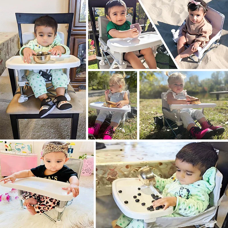 Kids Outdoor Chair Plastic - Baby-Möbelzubehör: Tragbarer, faltbarer Kinderhochstuhl für Reisen,
