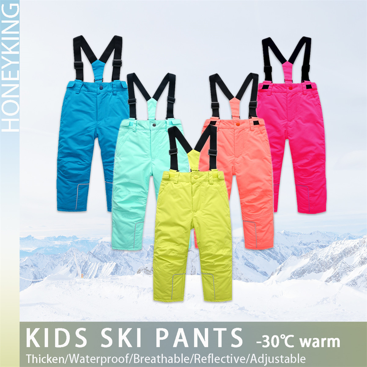 Kids Outdoor Jumpsuit - HONEYKING Kinder Ski Hosen Winter Im