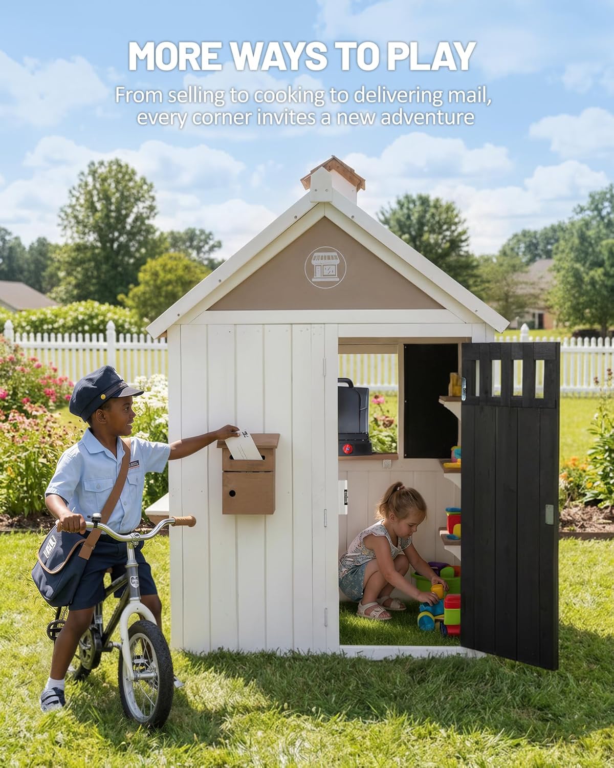 2-in-1 Zedernholz-Spielhaus fü – Kids Outdoor Chalkboard Bewertung und Preis