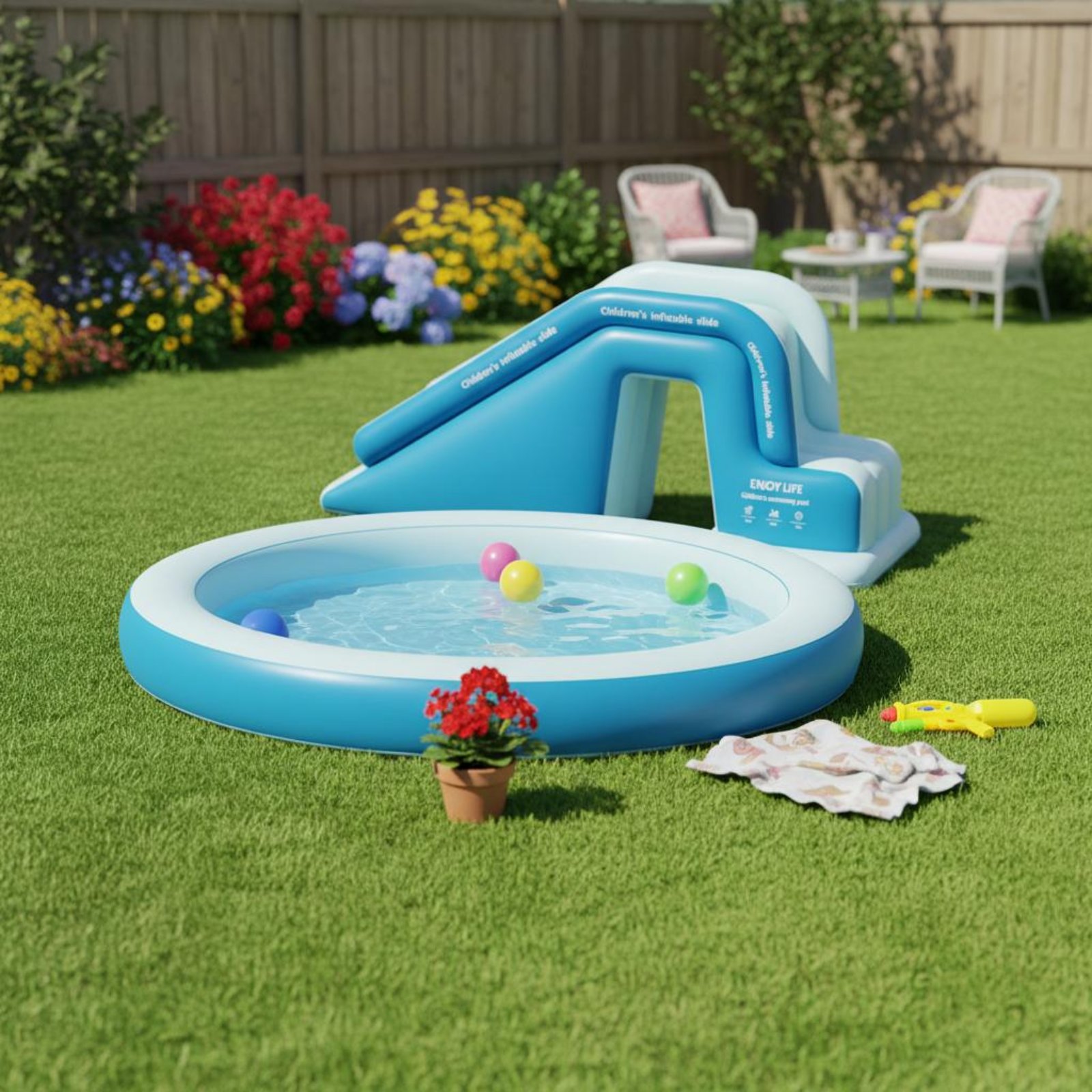 Aufblasbare Poolrutsche Faltba – Kids Outdoor Nature Toys Bewertung und Preis