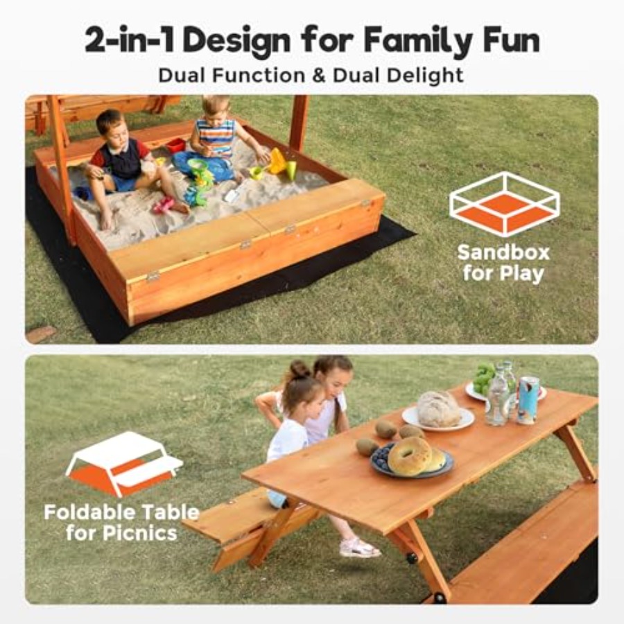 Garten-Sandkasten aus Holz für – Kids Outdoor Bench Bewertung und Preis