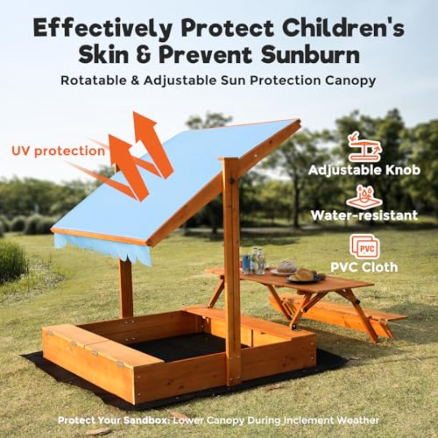 Garten-Sandkasten aus Holz für – Kids Outdoor Bench Bewertung und Preis
