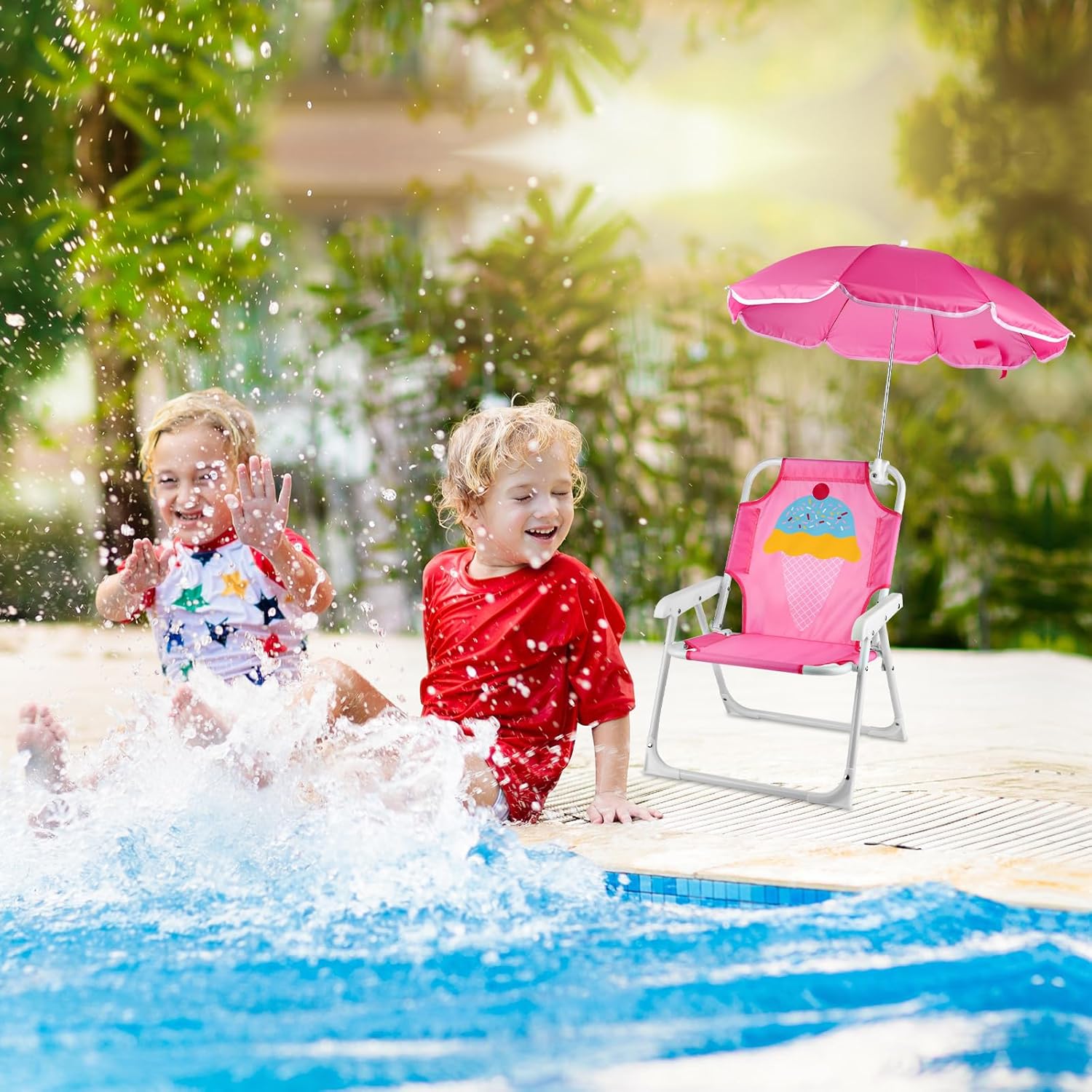 1 Set klappbarer Strandstuhl m – Kids Outdoor Lounge Chair With Umbrella Bewertung und Preis