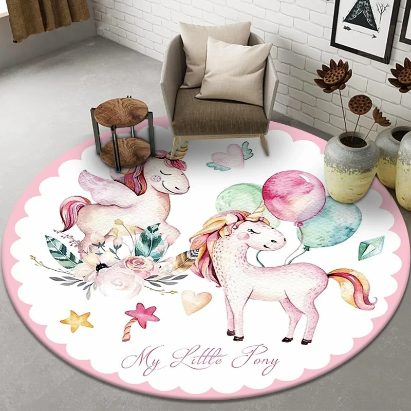 Cartoon Einhorn Runder Teppich – Kids Unicorn Outdoor Chair Bewertung und Preis