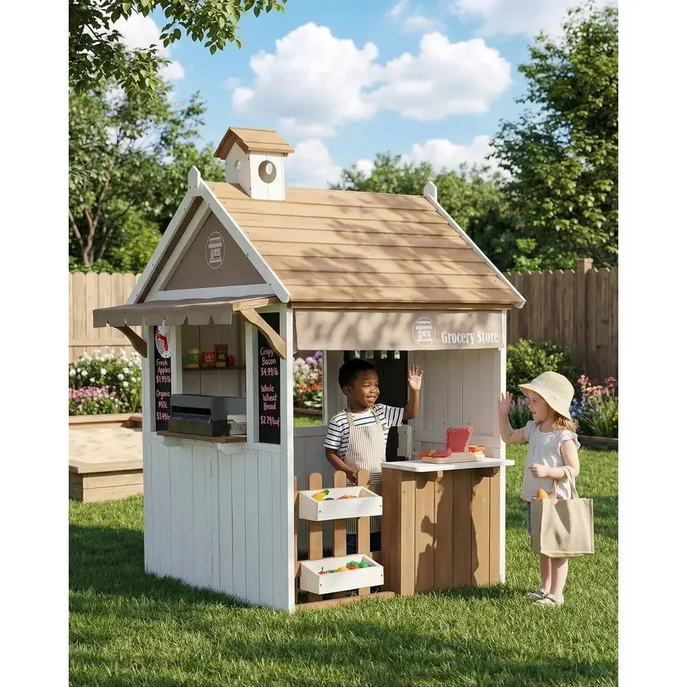 2-in-1-Spielhaus für Kinder im – Kids Outdoor Chalkboard Bewertung und Preis