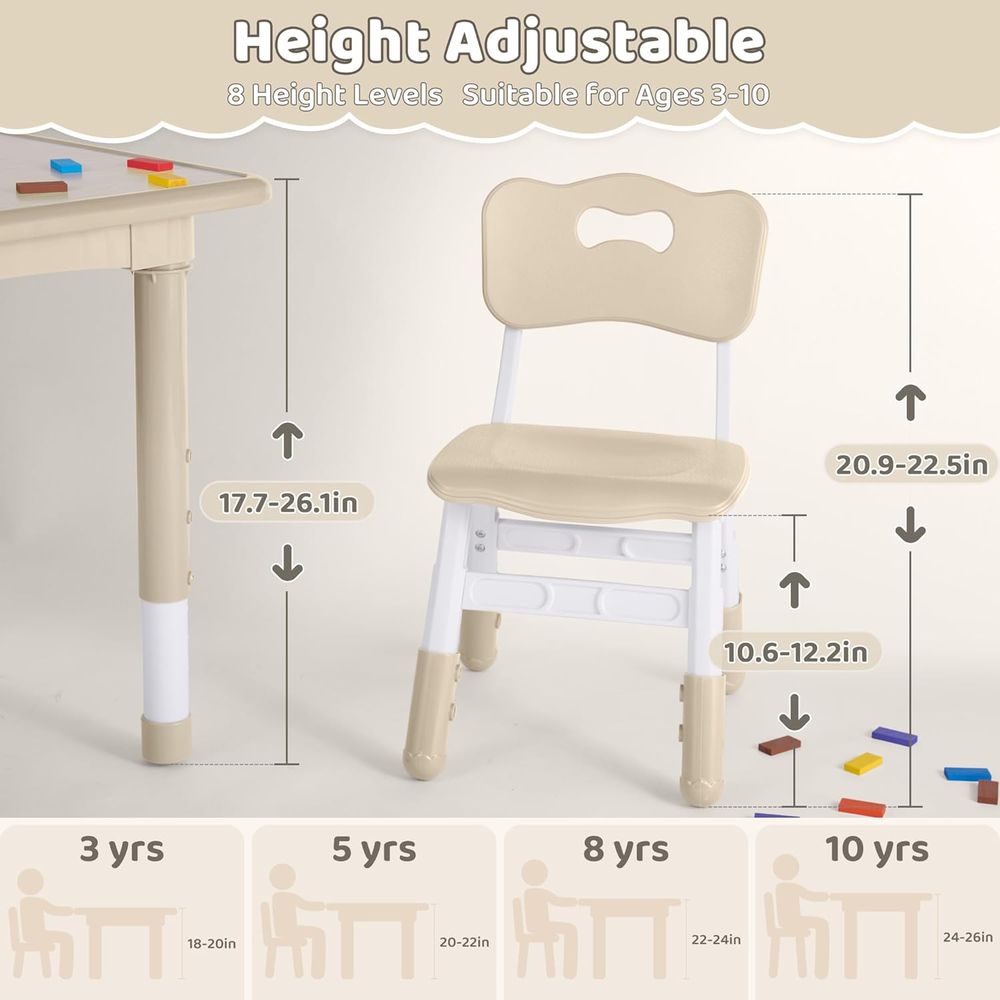 Kindertisch- und 4-Stühle-Set, – Kids Outdoor Table And Chairs Bewertung und Preis
