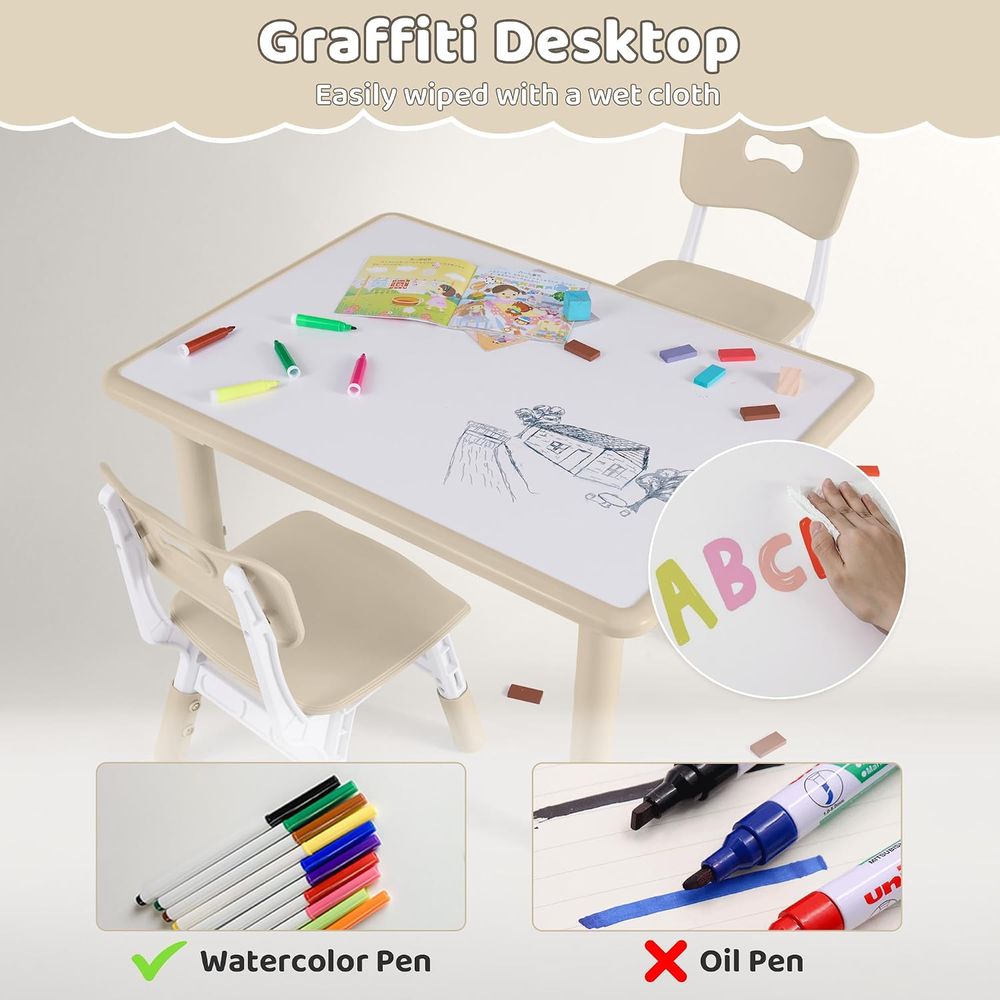 Kindertisch- und 4-Stühle-Set, – Kids Outdoor Table And Chairs Bewertung und Preis
