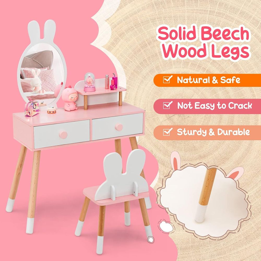 Kinder-Schminktisch-Set, Mädch – Kids Outdoor Table And Chairs Bewertung und Preis