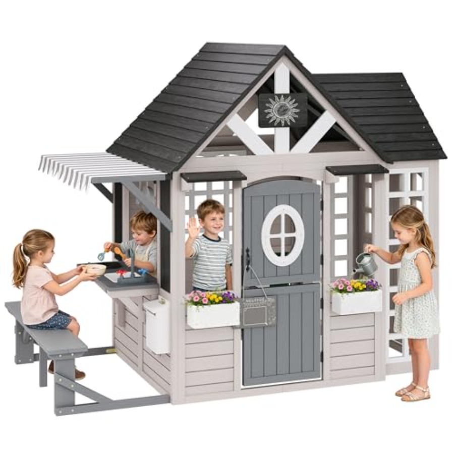 Outdoor-Holzspielhaus für Kind – Kids Outdoor Chalkboard Bewertung und Preis