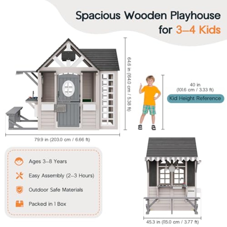 Outdoor-Holzspielhaus für Kind – Kids Outdoor Chalkboard Bewertung und Preis
